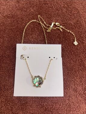 Kendra Scott Gold Necklace with Iridescent Abalone Shell Pendant